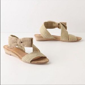 CLOSET CLEAROUT! WILL BE DONATED! Anthropologie Lucky Penny Jute Bow Sandal
